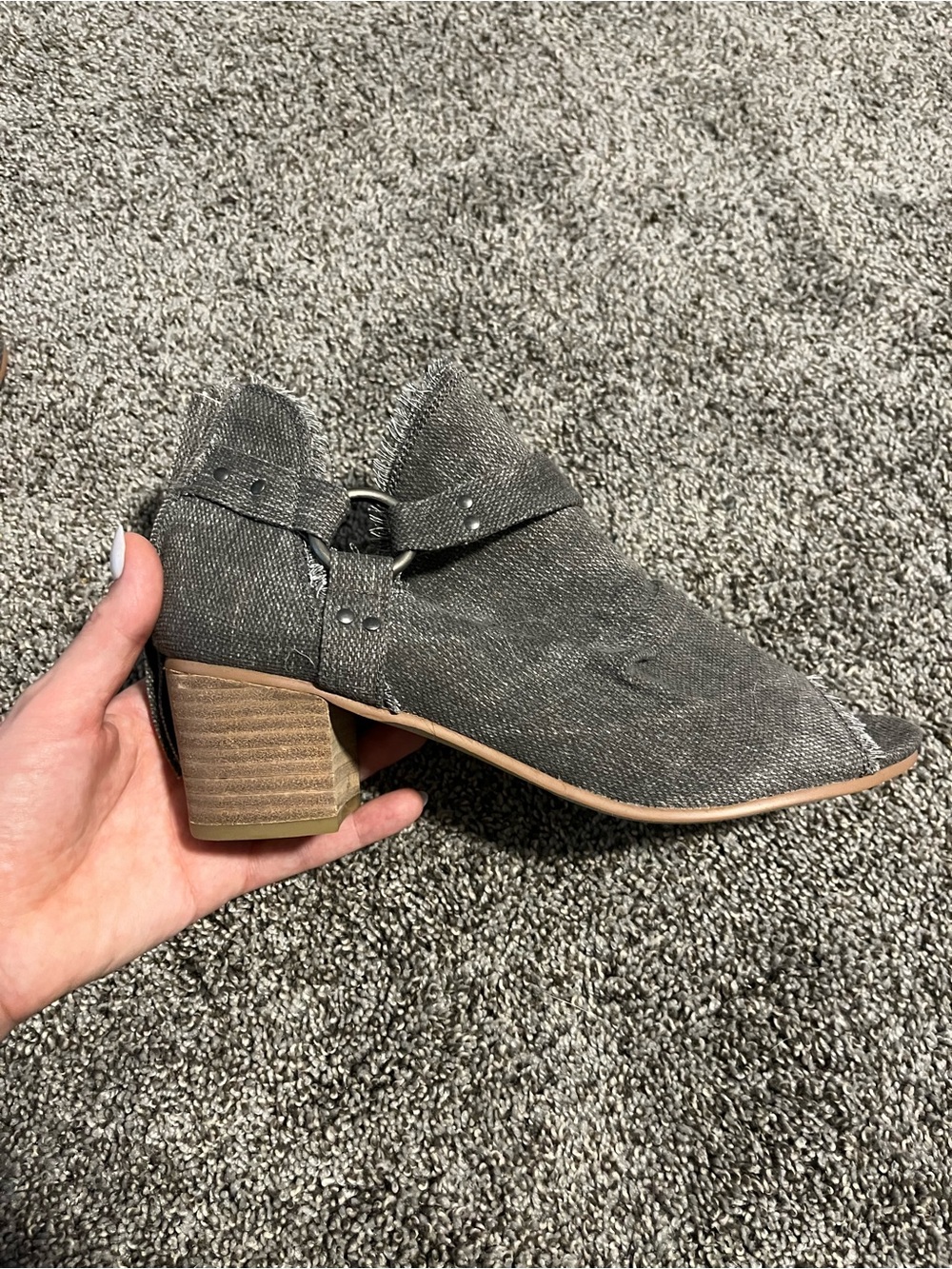 Very G Gray Distressed Ankle Bootie with Heel